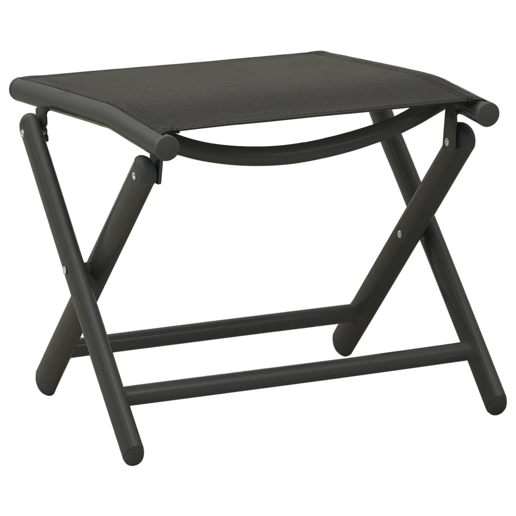 -Delige Loungeset Textileen En Aluminium Zwart