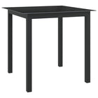 Garden Table 80x80x74 cm Aluminium and Glass Black