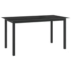 Tuintafel 150x90x74 cm aluminium glas zwart