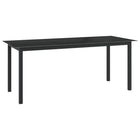 Tuintafel 190x90x74 cm aluminium glas zwart