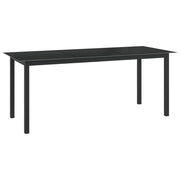 Tuintafel 190x90x74 cm aluminium glas zwart