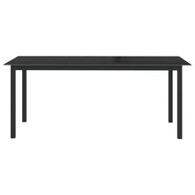 Tuintafel Aluminium En Glas 190 x 90 x 74 cm Zwart
