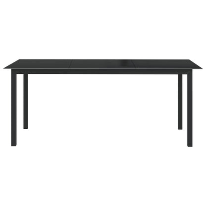 Tuintafel Aluminium En Glas 190 x 90 x 74 cm Zwart