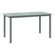 Tuintafel 150x90x74 cm aluminium glas lichtgrijs