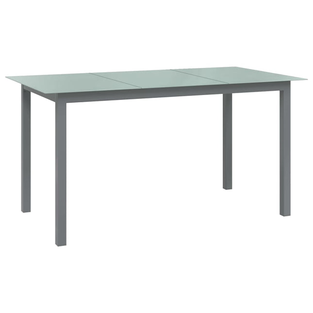 Tuintafel Aluminium En Glas 150 x 90 x 74 cm Lichtgrijs