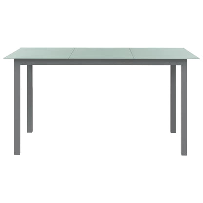 Tuintafel Aluminium En Glas 150 x 90 x 74 cm Lichtgrijs