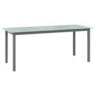 Garden table 190x90x74 cm aluminium and glass light grey