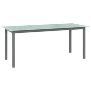 Tuintafel 190x90x74 cm aluminium glas lichtgrijs