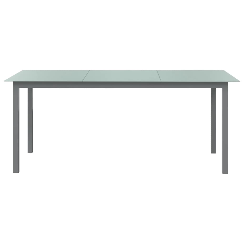 Tuintafel Aluminium En Glas 190 x 90 x 74 cm Lichtgrijs