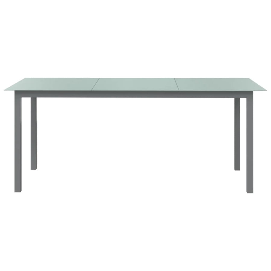 Tuintafel Aluminium En Glas 190 x 90 x 74 cm Lichtgrijs