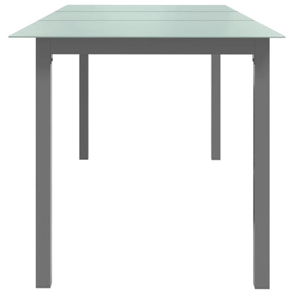 Tuintafel Aluminium En Glas 190 x 90 x 74 cm Lichtgrijs
