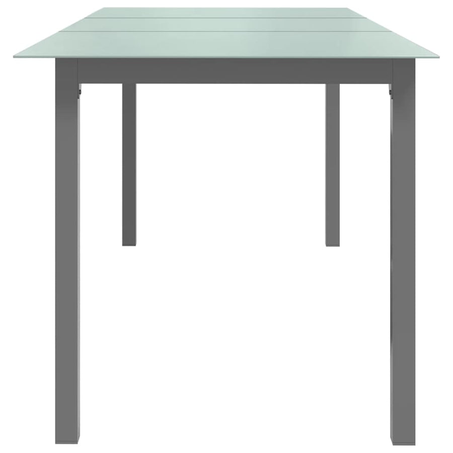 Tuintafel Aluminium En Glas 190 x 90 x 74 cm Lichtgrijs