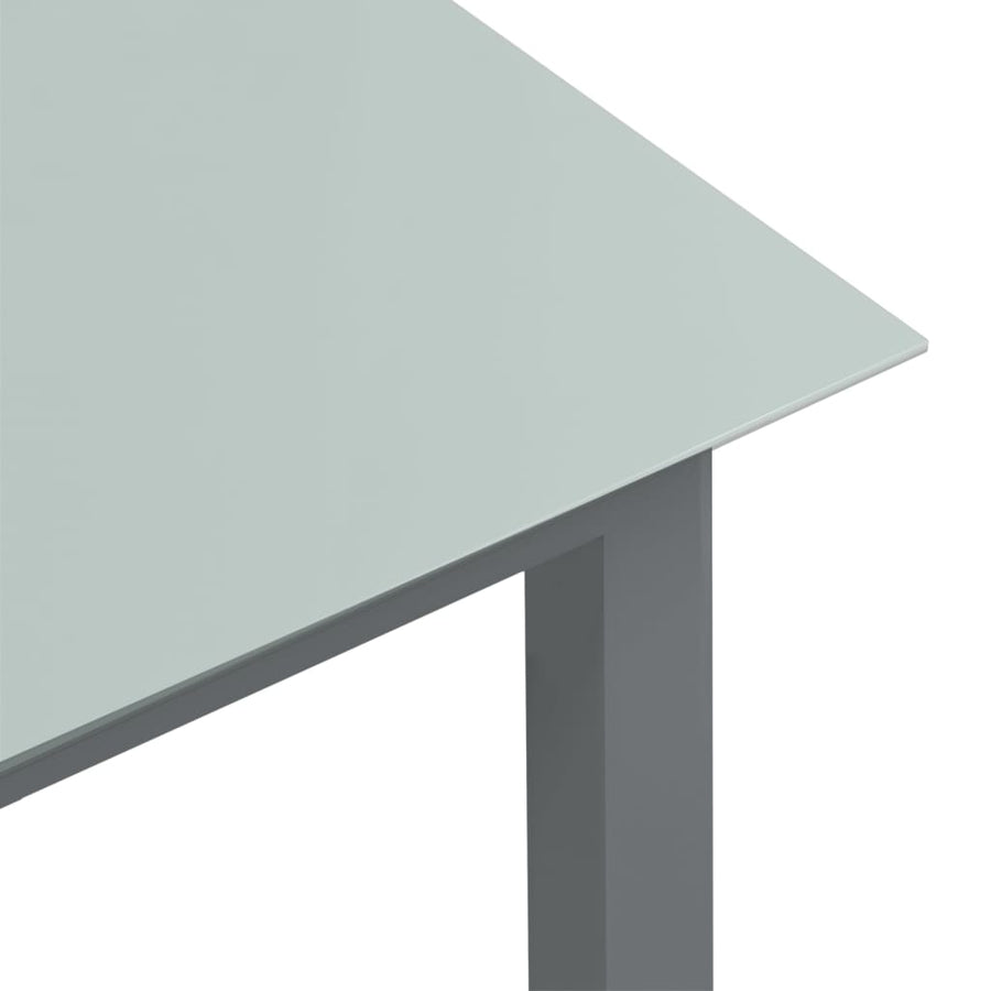 Tuintafel Aluminium En Glas 190 x 90 x 74 cm Lichtgrijs