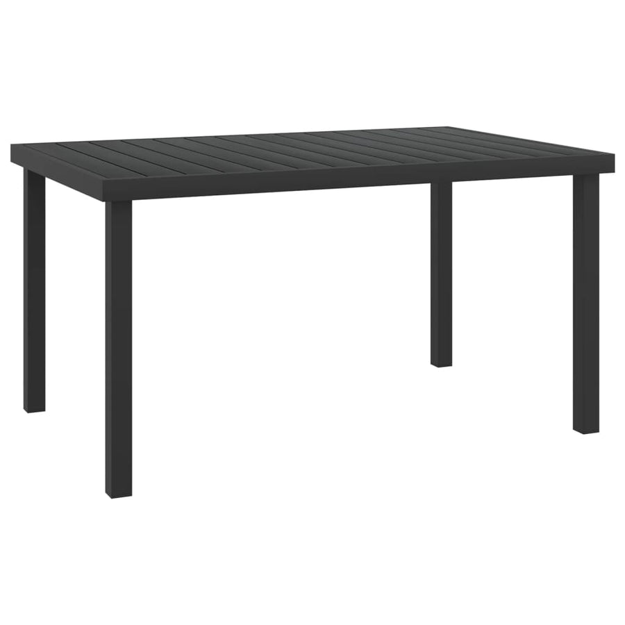 Tuintafel 140x90x74 cm aluminium en HKC zwart