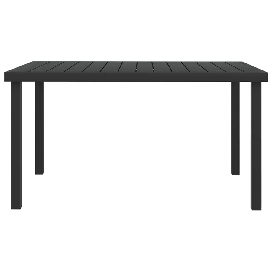 Tuintafel 140x90x74 cm aluminium en HKC zwart
