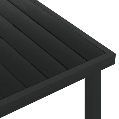 Tuintafel 140x90x74 cm aluminium en HKC zwart