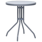Tuintafel 60x72 cm staal glas lichtgrijs