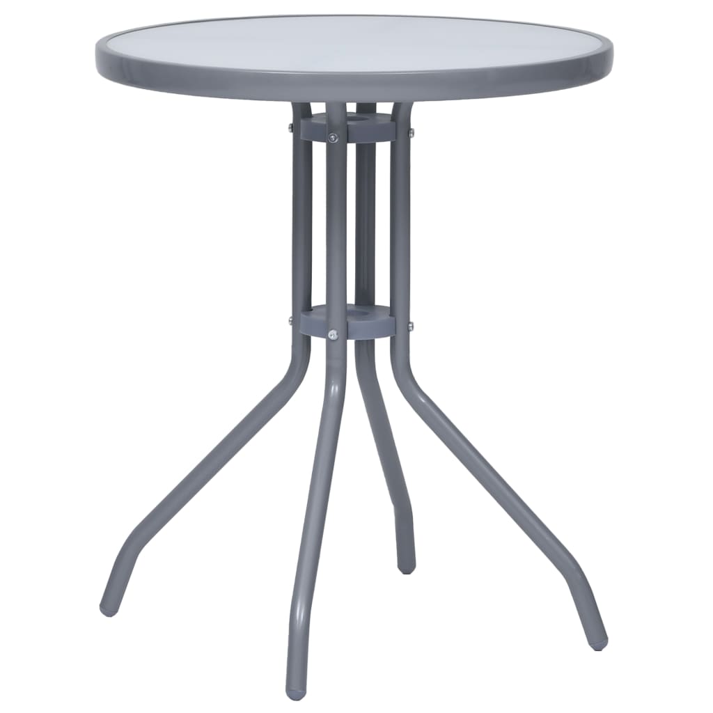 Tuintafel 60 Cm Staal En Glas 60 x 72 cm Lichtgrijs