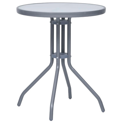 Tuintafel 60 Cm Staal En Glas 60 x 72 cm Lichtgrijs