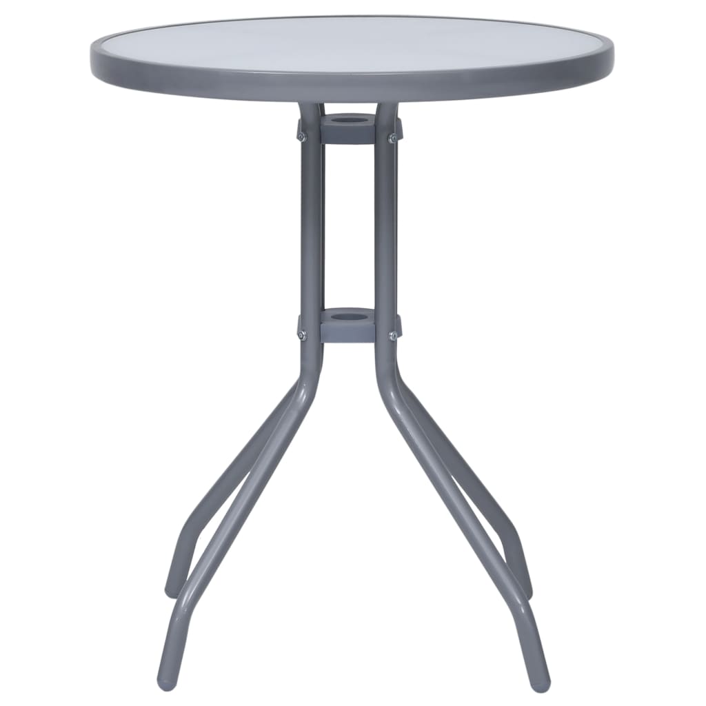 Tuintafel 60 Cm Staal En Glas 60 x 72 cm Lichtgrijs