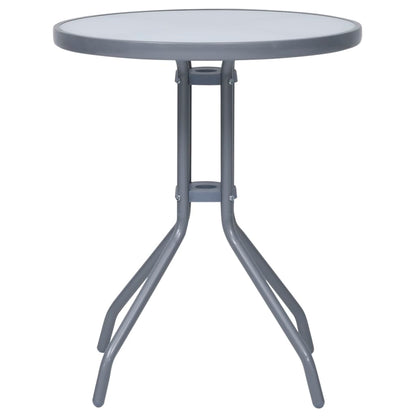 Tuintafel 60 Cm Staal En Glas 60 x 72 cm Lichtgrijs