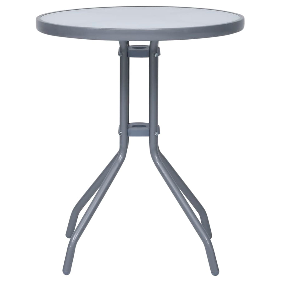 Tuintafel 60 Cm Staal En Glas 60 x 72 cm Lichtgrijs