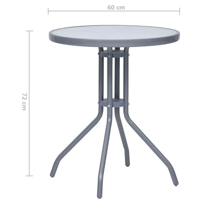 Tuintafel 60 Cm Staal En Glas 60 x 72 cm Lichtgrijs