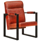 Fauteuil 60X75X90 Cm Echt Geitenleer Donkerbruin