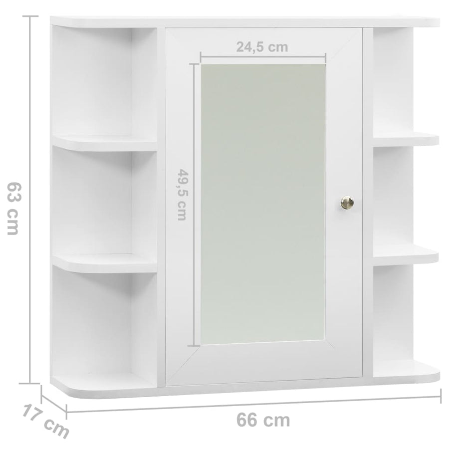 Badkamerspiegelkast 66X7X63 Cm Mdf Wit