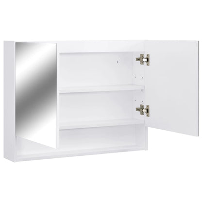 Badkamerspiegelkast Led 80X5X60 Cm Mdf Wit