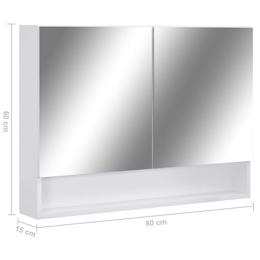 Badkamerspiegelkast Led 80X5X60 Cm Mdf Wit