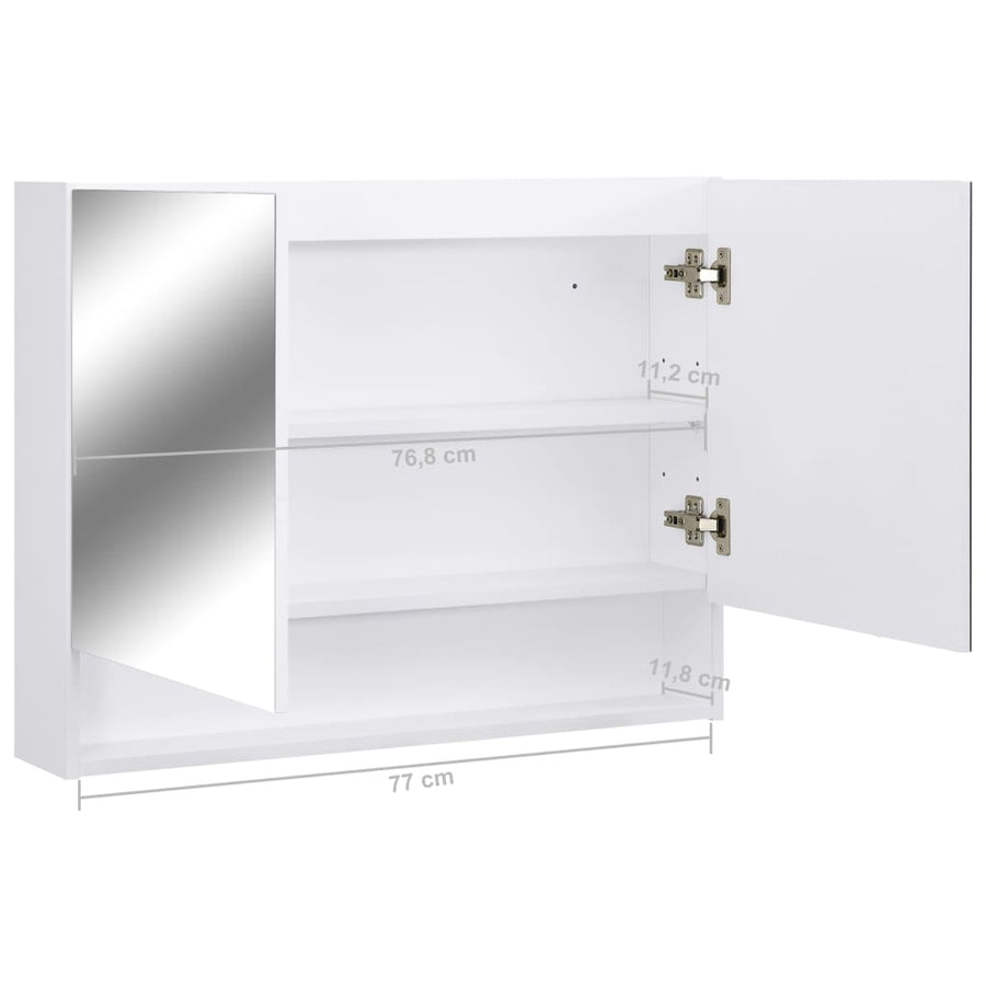 Badkamerspiegelkast Led 80X5X60 Cm Mdf Wit