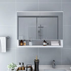 Bathroom Mirror Cabinet LED 80x15x60 cm MDF white