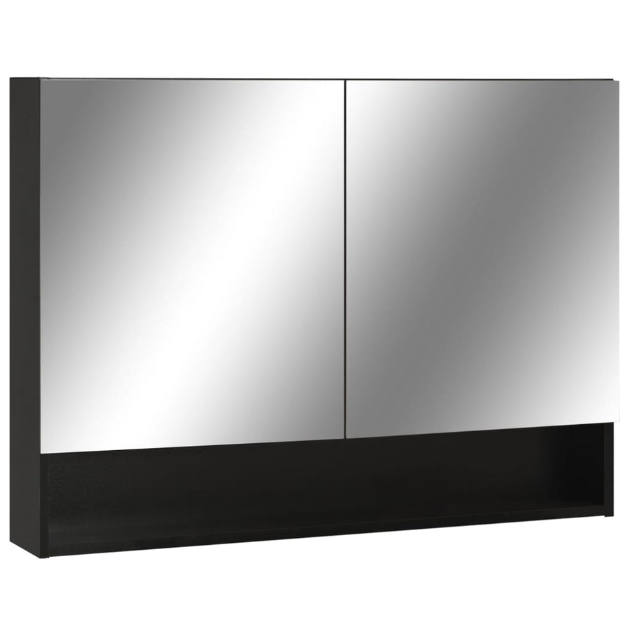 Badkamerspiegelkast Led 80X5X60 Cm Mdf Zwart