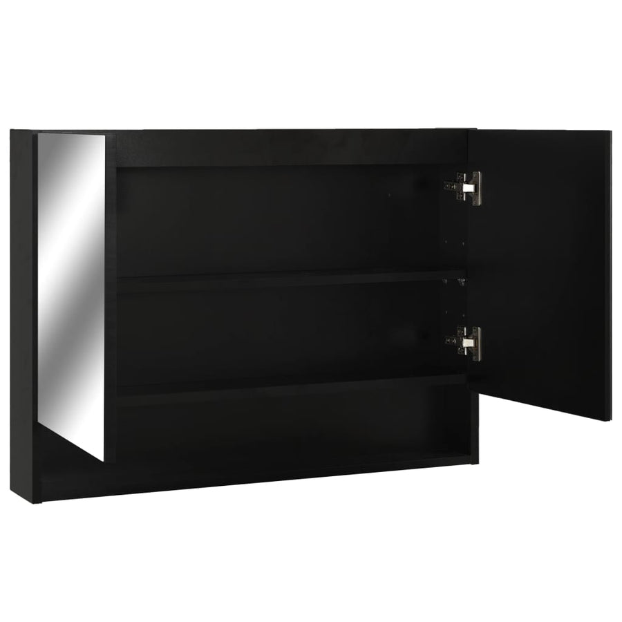 Badkamerspiegelkast Led 80X5X60 Cm Mdf Zwart