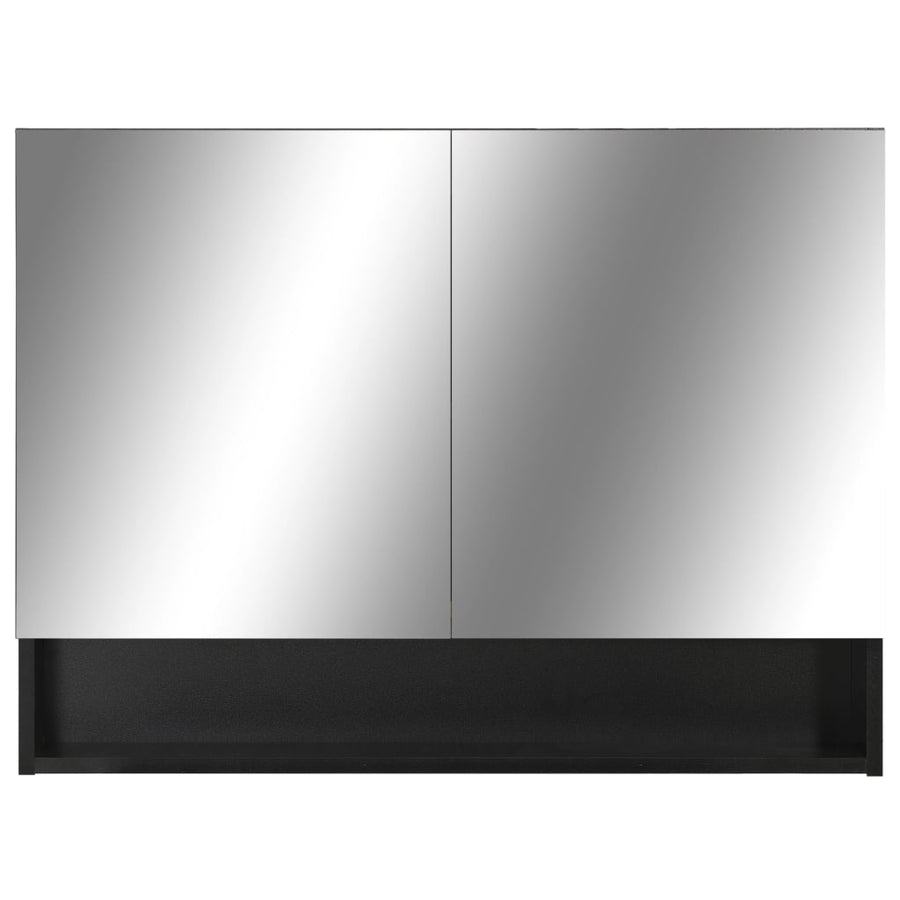 Badkamerspiegelkast Led 80X5X60 Cm Mdf Zwart