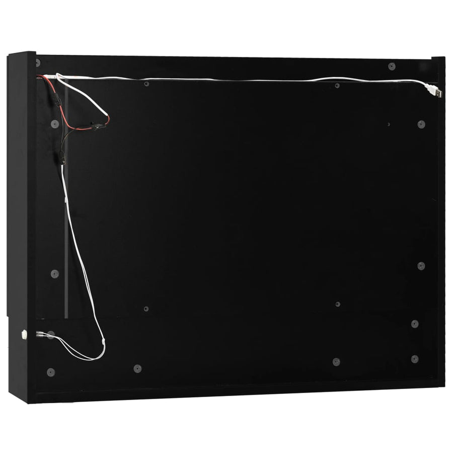 Badkamerspiegelkast Led 80X5X60 Cm Mdf Zwart