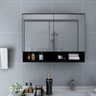 Bathroom Mirror Cabinet LED 80x15x60 cm MDF black
