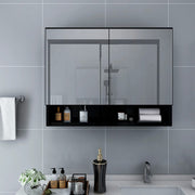 Badkamerspiegelkast 80x15x60 cm MDF zwart LED