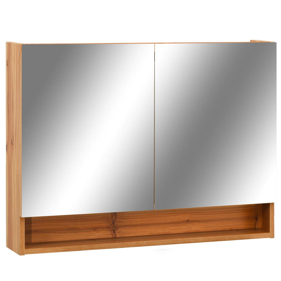 Badkamerspiegelkast Led 80X5X60 Cm Mdf Kleurig Eiken