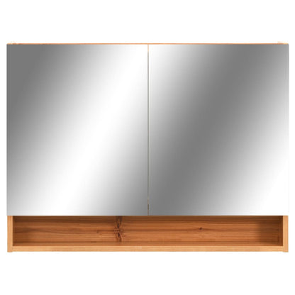 Badkamerspiegelkast Led 80X5X60 Cm Mdf Kleurig Eiken