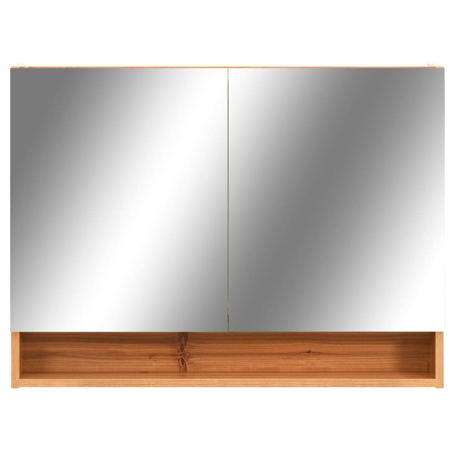 Badkamerspiegelkast Led 80X5X60 Cm Mdf Kleurig Eiken