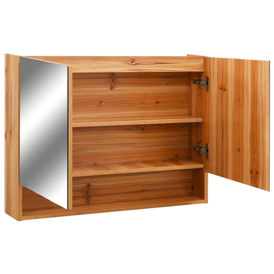 Badkamerspiegelkast Led 80X5X60 Cm Mdf Kleurig Eiken