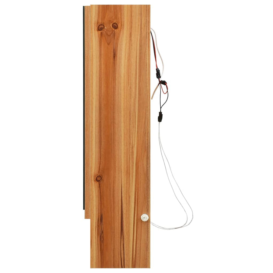 Badkamerspiegelkast Led 80X5X60 Cm Mdf Kleurig Eiken
