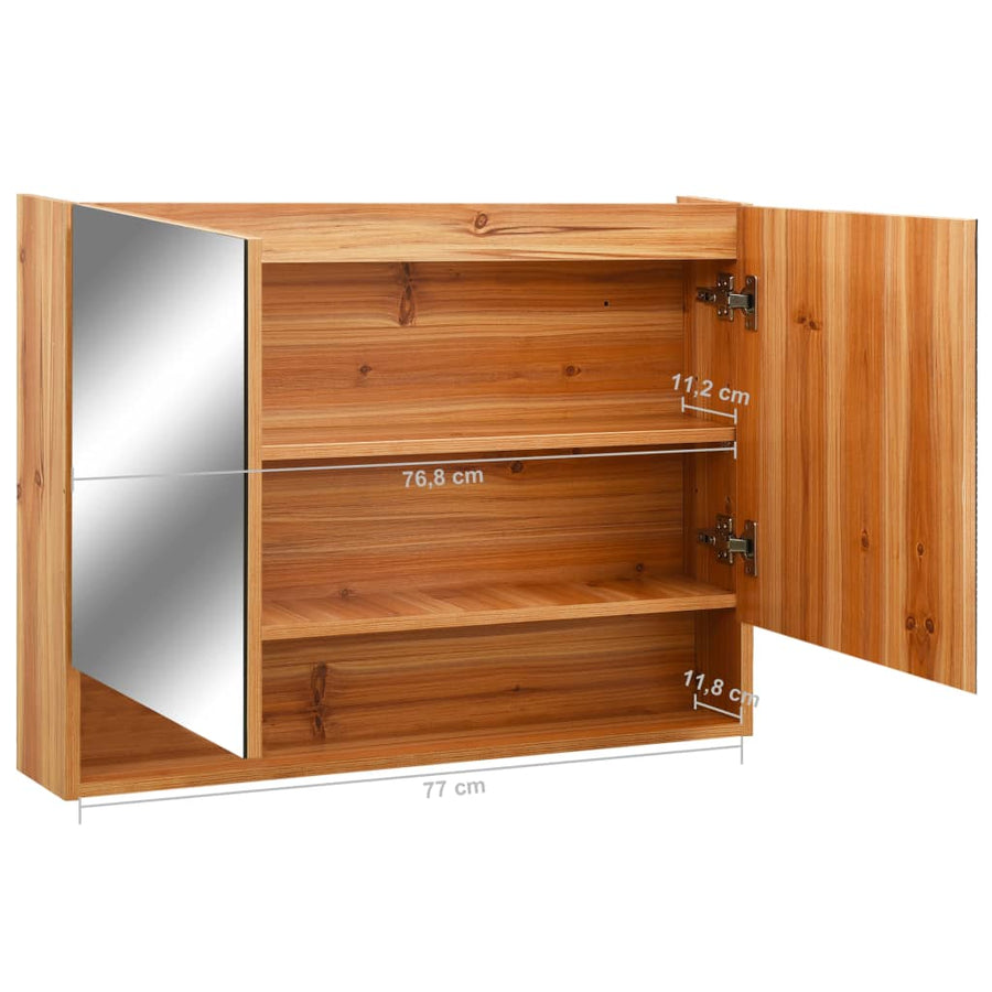 Badkamerspiegelkast Led 80X5X60 Cm Mdf Kleurig Eiken