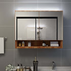 LED Bathroom Mirror Cabinet 80x15x60 cm MDF Oak Colour