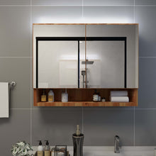 Badkamerspiegelkast Led 80X5X60 Cm Mdf Kleurig Eiken