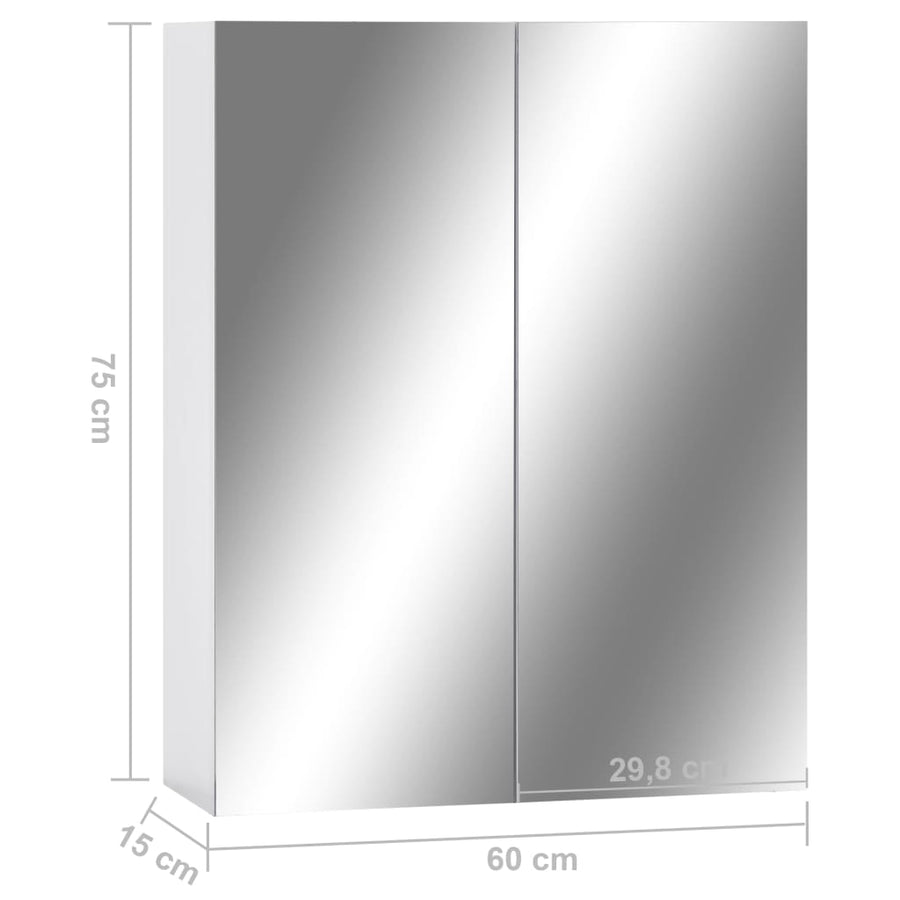 Badkamerspiegelkast 60X15X75 Cm Mdf Wit
