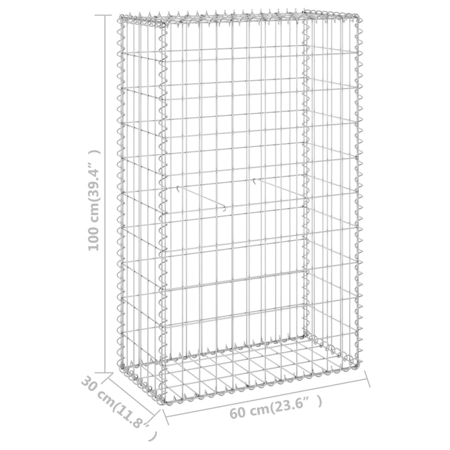 Schanskorfmuur Met Deksels Gegalvaniseerd Staal 60 x 30 x 100 cm