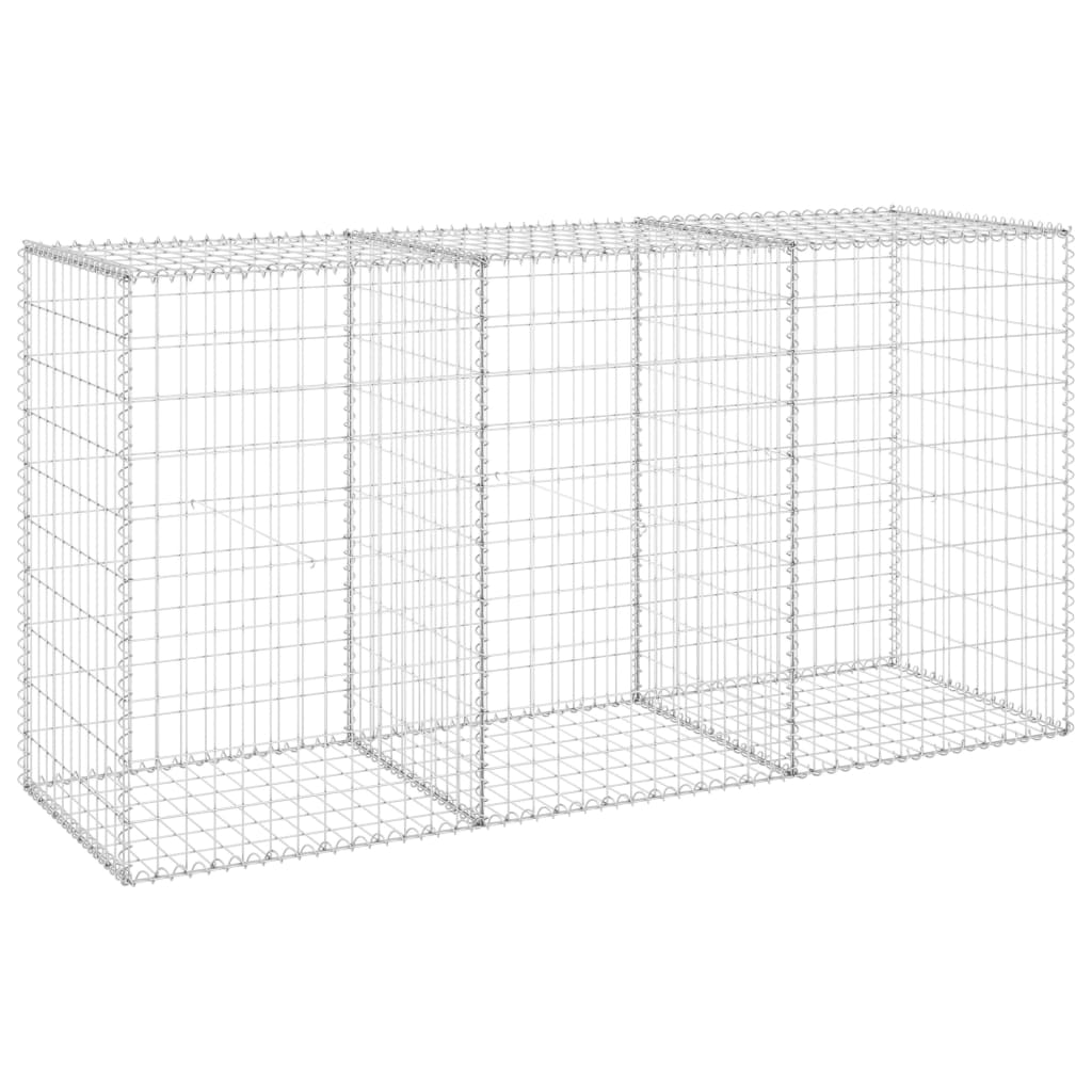 Schanskorfmuur met deksels 200x60x100 cm gegalvaniseerd staal 200 x 60 x 100 cm